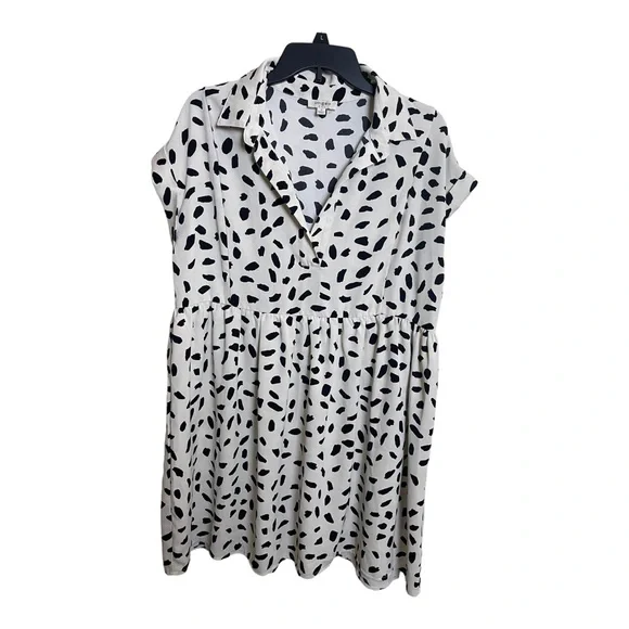 Umgee Animal Print Babydoll Mini Dress Size Medium - Picture 9 of 15